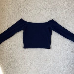 Navy blue off the shoulder crop top size medium
